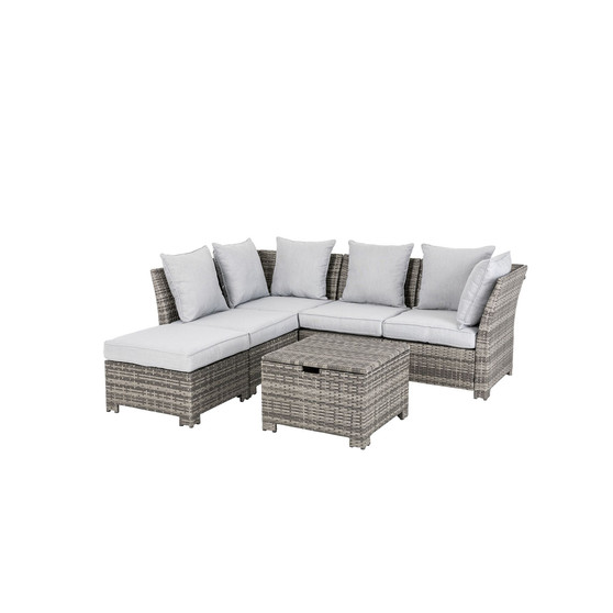 6 Piece Outdoor Patio All-Weather Wicker Sectional
