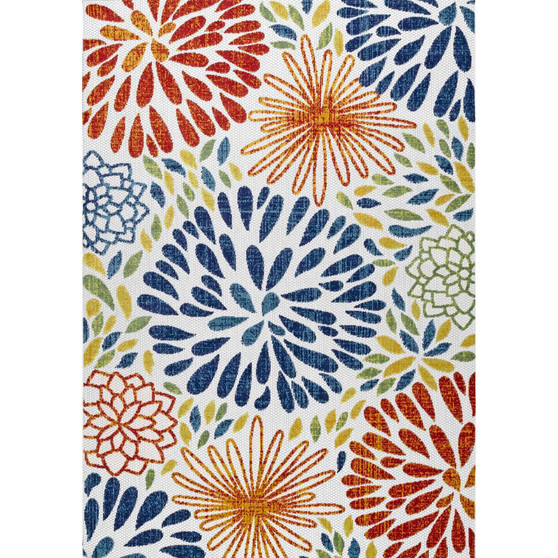 Claudia Transitional Floret Multi 5' x 8' Outdoor Area Rug