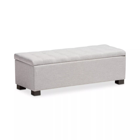 Roanoke Grid-Tufting Storage Ottoman Bench