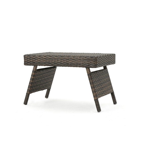 Thira Outdoor Mixed Mocha End Table with Frame