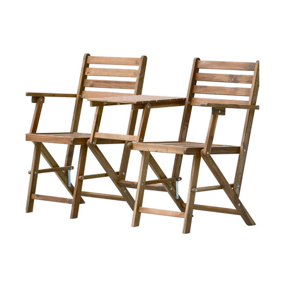 Folding Attached Chairs and Table