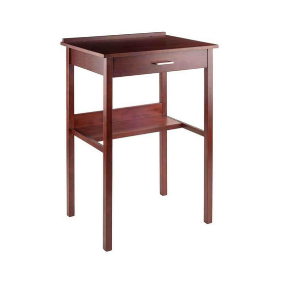 Transitional Ronald High Desk, Walnut