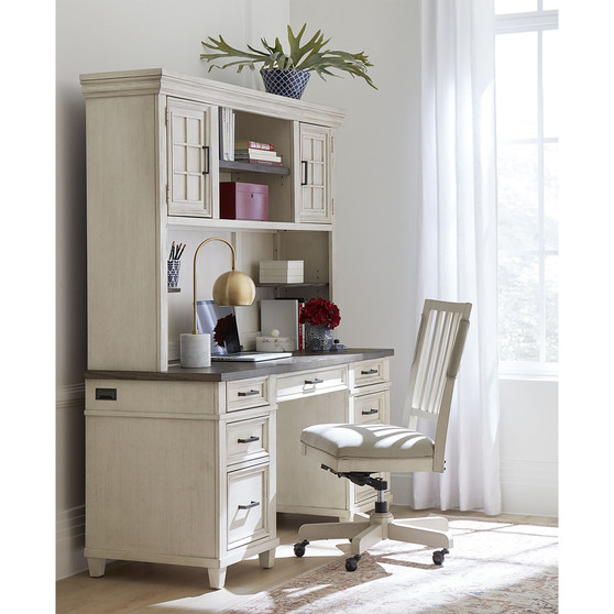 Dawnwood Credenza Desk with Hutch