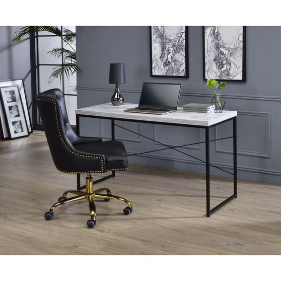 Jurgen Desk, White & Black 92915