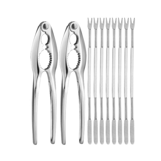 10 Piece Crab Crackers and Tools Set - Cracks Small to Large Pieces