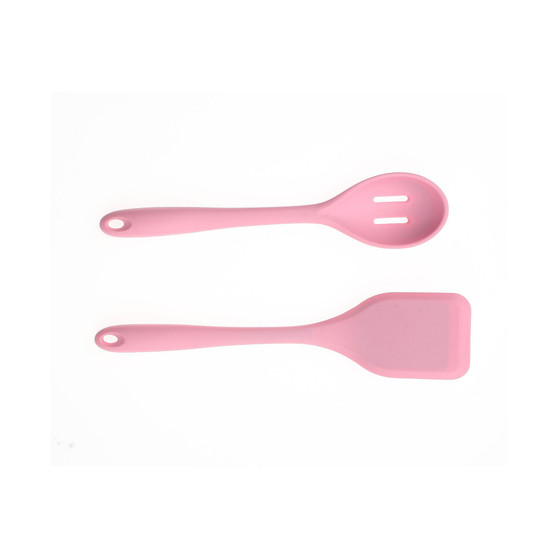 2 Piece Silicone Solid Turner and Slotted Spoon Set
