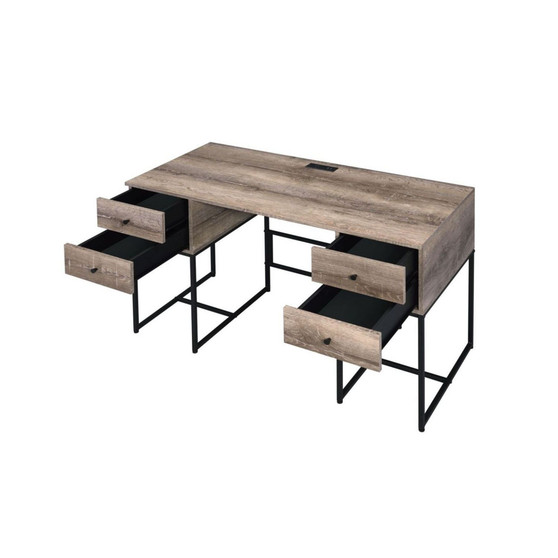 Desirre Desk, Rustic Oak & Black 92640