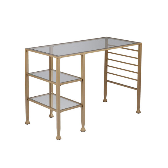 Joal Gold Metal or Glass Writing Desk