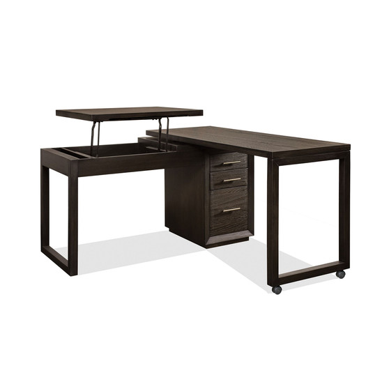 Prelude 56" Wood Swivel Lift Top L-shaped Desk