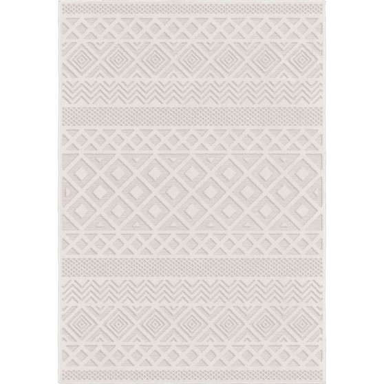Bourne Coastal Diamond Neutral 5'2" x 7'6" Outdoor Area Rug