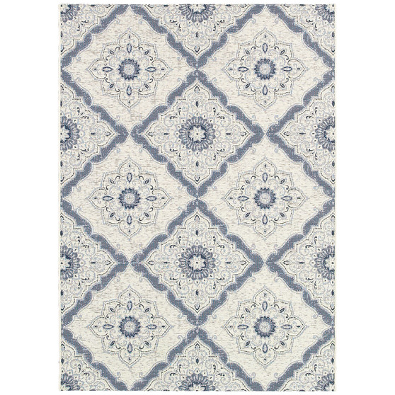 Dolce 4077/6025 Brindisi Ivory-Grey 2'3" x 7'10" Indoor/Outdoor Runner Rug