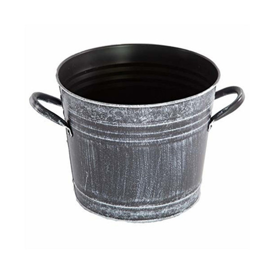 Gardener Select Farmhouse Collection Metal Planter Antique Black 8"