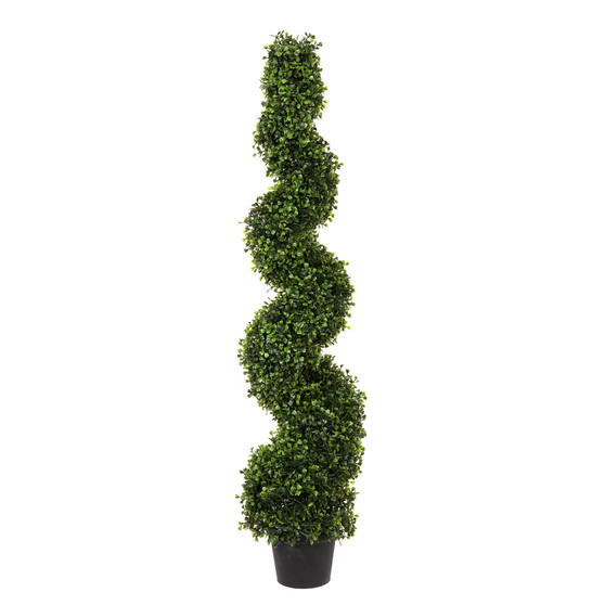 4' Artificial Potted Green Boxwood Spiral Tree