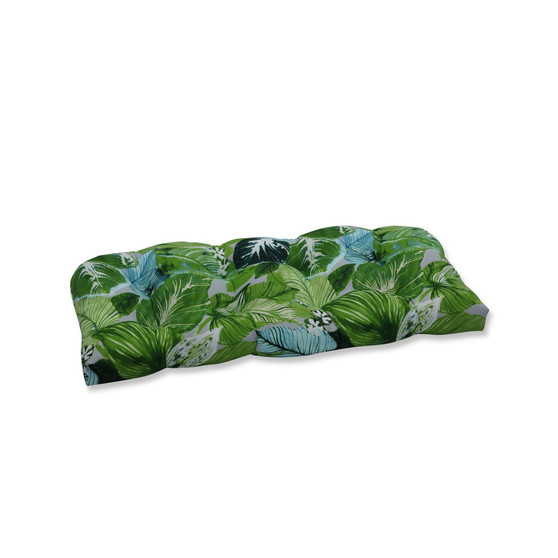 Lush Leaf Jungle Wicker Loveseat Cushion