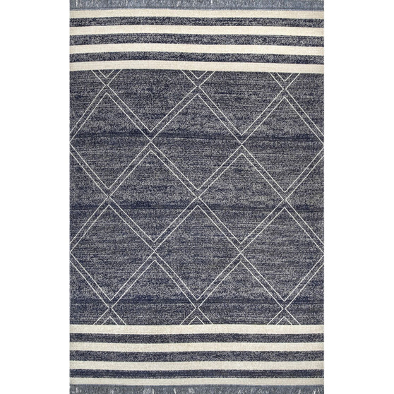 Simone Roberge Diamonds Blue 5' x 8' Outdoor Area Rug