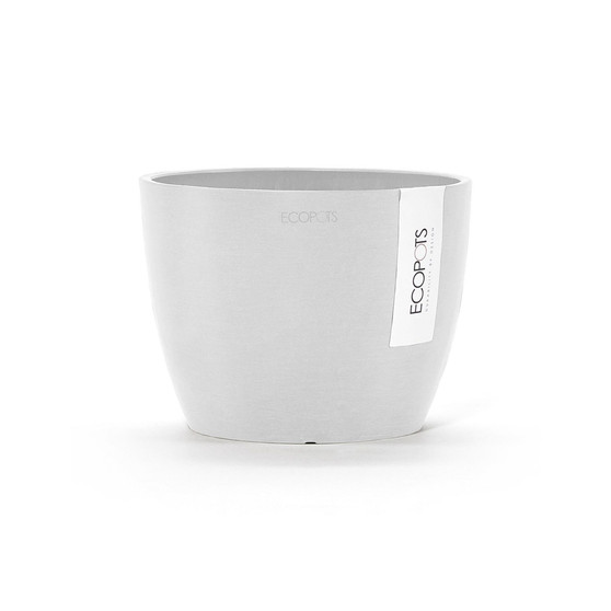 Stockholm Plastic Flower Pot Planter, Pure White, 6 Inches