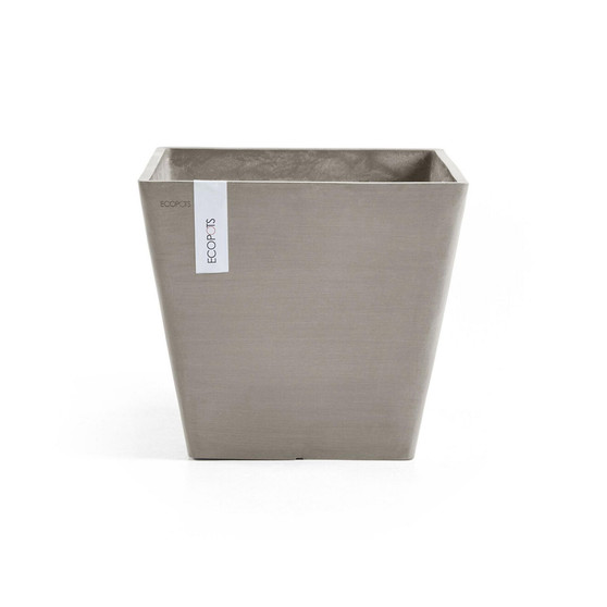 Rotterdam Recycled Plastic Flower Planter, Taupe, 12 Inches