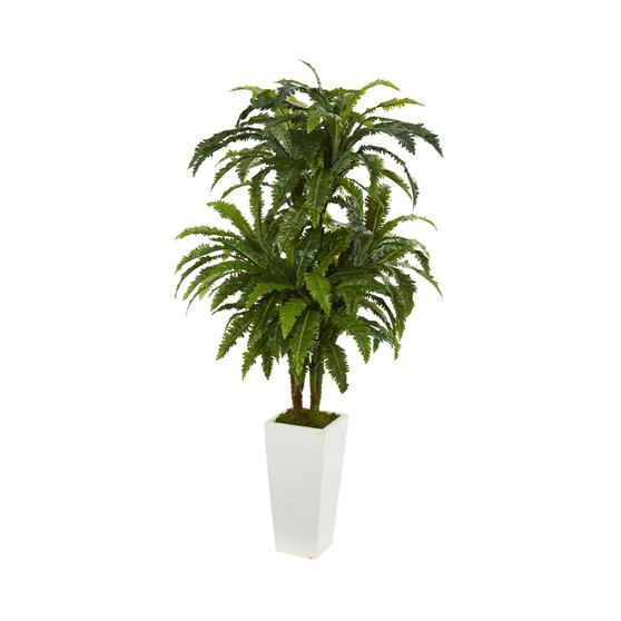 Marginatum Artificial Plant in White Tower Vase