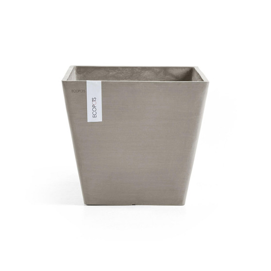 Rotterdam Recycled Plastic Flower Planter, Taupe, 8 Inches