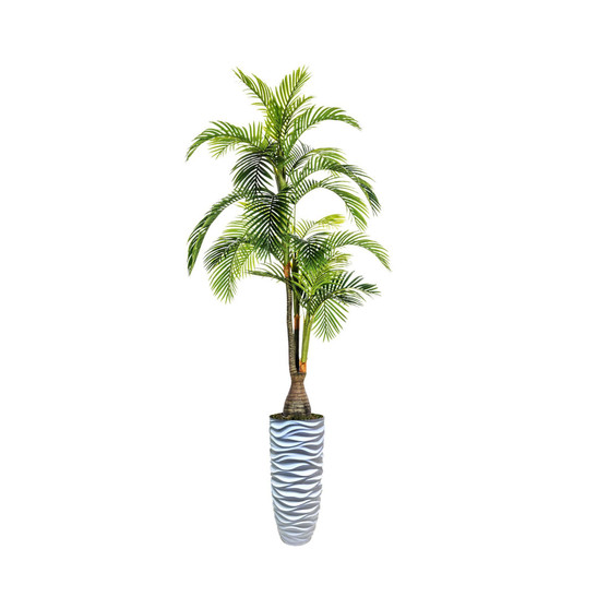 Artificial Faux Real Touch 106" Tall Palm Tree And Resin Planter