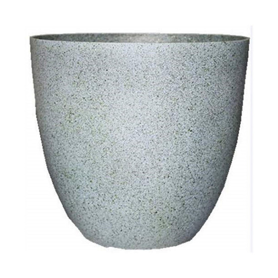 Gardener Select Large Egg Shaped Planter Granite Color 15 Inch