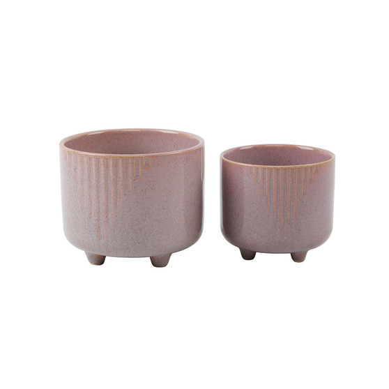 Cascade Footed Ceramic Planter, Set of 2