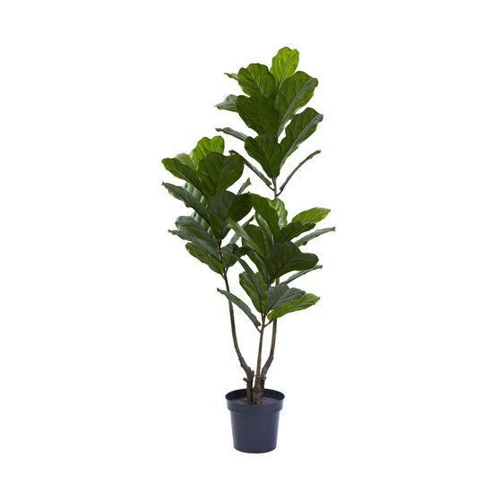 65” Indoor/Outdoor UV-Resistant Artificial Fiddle Leaf Tree