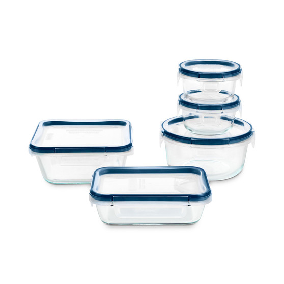 Freshlock Plus Microban 10-Pc. Glass Food Storage Set