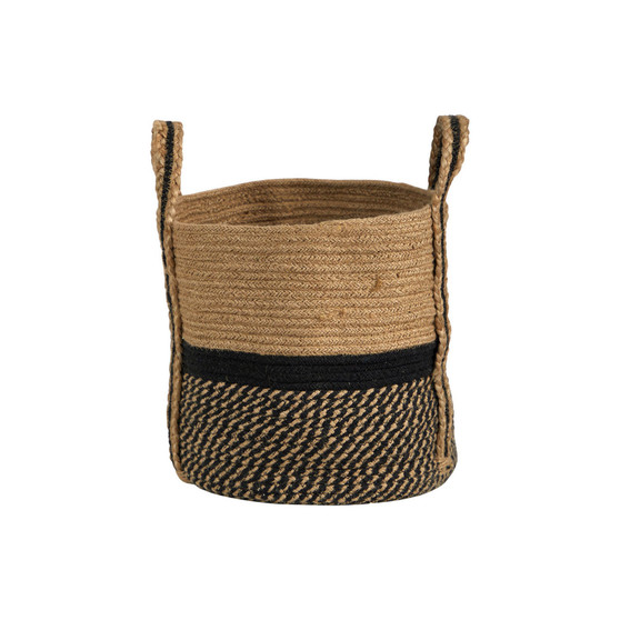 13" Boho Chic Natural Basket Planter with Handles