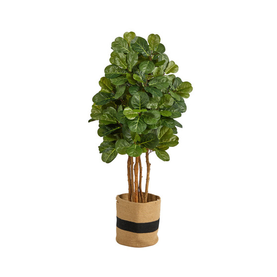 5' Fiddle Leaf Fig Artificial Tree in Planter