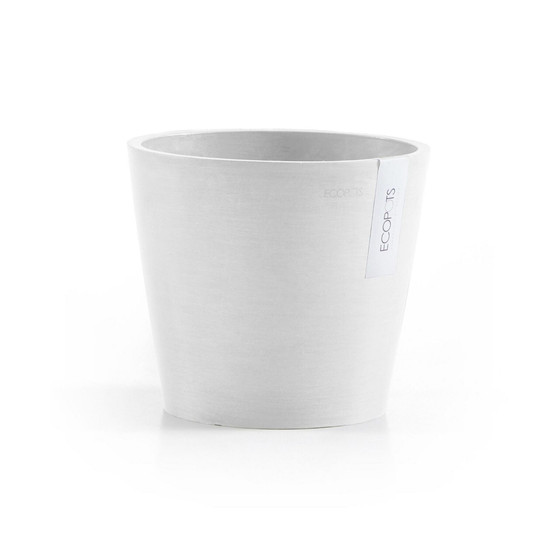 Amsterdam Recycled Plastic Planter, Pure White, 8 Inches
