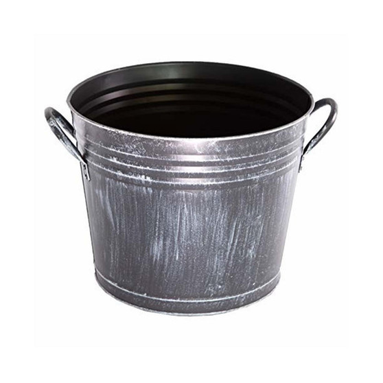 Gardener Select Metal Bucket Planter Black 8"