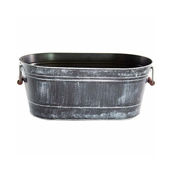 Gardener Select Farmhouse Oval Planter w/ Handles Black 17.5"