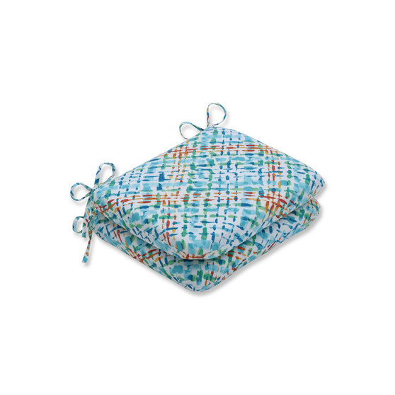 Capiz Opal Rounded Corners Seat Cushion, Set of 2
