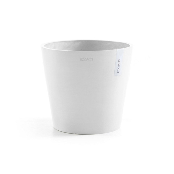 Amsterdam Recycled Plastic Planter, Pure White, 10 Inches