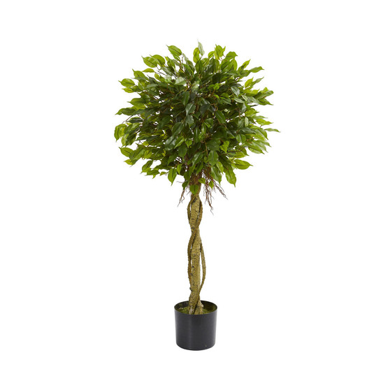 4' Ficus Topiary UV-Resistant Indoor/Outdoor Artificial Tree