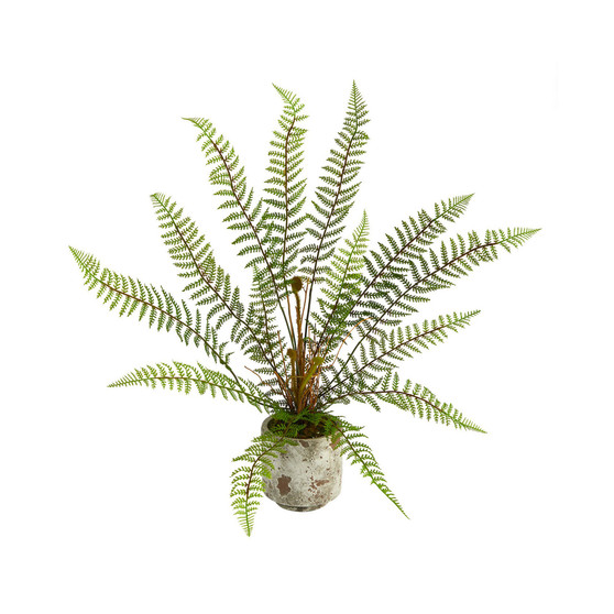 20" Fern Artificial Plant in Decorative Planter