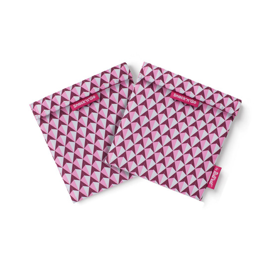 Snack'n'Go Tiles Reuseable Food Bag, 2 Pack