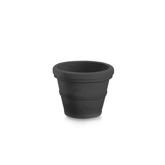 BC2616SC94 Turin Plastic Outdoor Round Planter Black 16 Inches