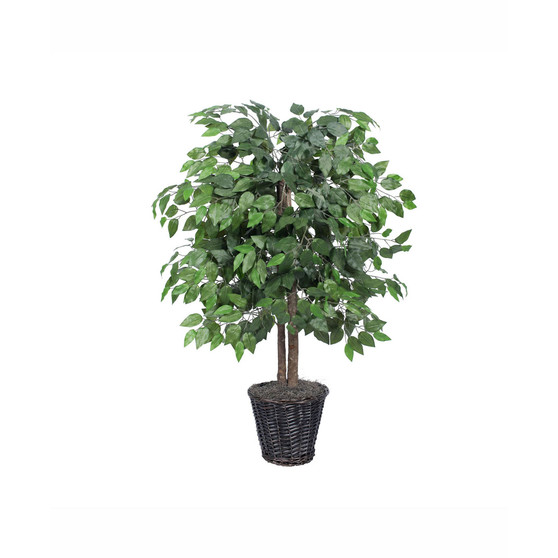 4' Artificial Ficus Bush, Made With Real Tag Alder Trunks
