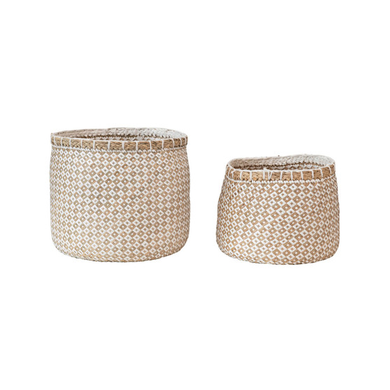 Set of 2 13.75" Round x 11.25" H Sea Grass Baskets