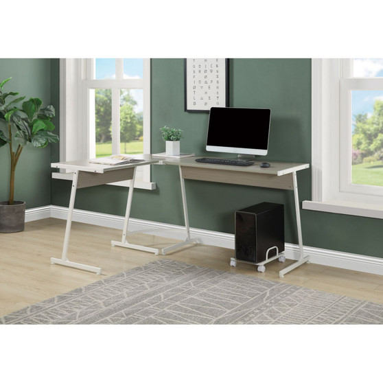 Dazenus Computer Desk, Gray & White Finish OF 00045