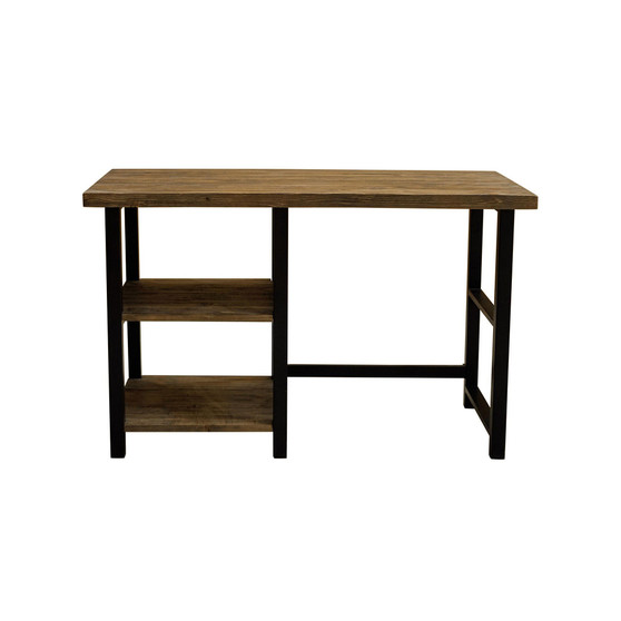 Alaterre Pomona 48" W Metal and Solid Wood Desk with 2 Shelves