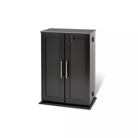 Locking Media Storage Cabinet with Shaker Doors