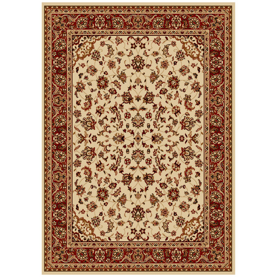 CLOSEOUT!  Pesaro Kashan Ivory/Brick 3'3" x 4'11" Area Rug