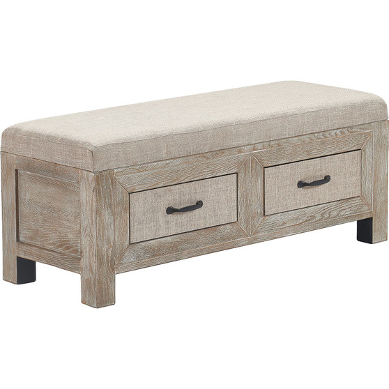 Cottage Upholstered Storage Bench