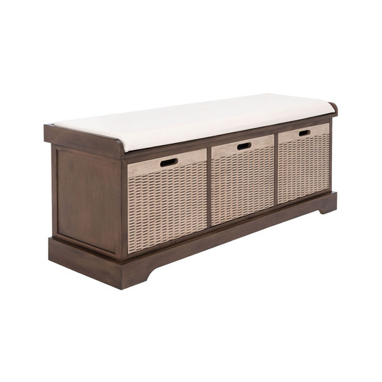 Landers 3 Drawer with Cushion Storage Bench