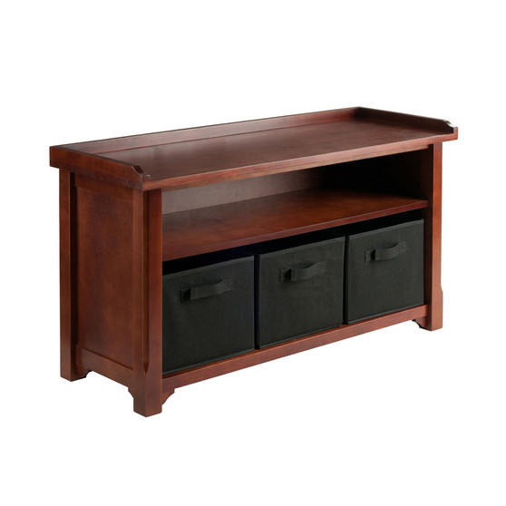 Verona Storage Bench with 3 Foldable Baskets