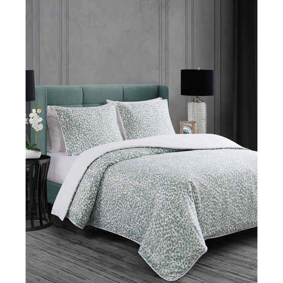 Serina Metallic 3 Piece Comforter Set, Full/Queen