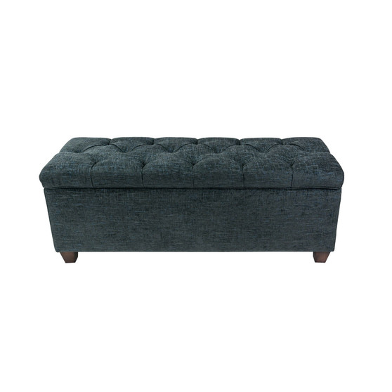Sole Secret Atlas Midnight Diamond Tufted Shoe Storage Bench